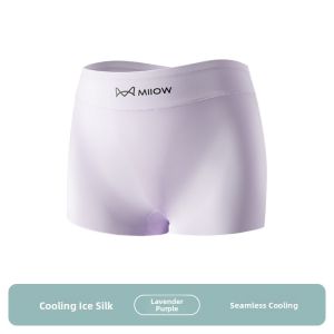 Miiow | MiiOW Cat Woman Seamless Safety Pants High Waist Ice Silk Thin Briefs Anti-Light Bottom Shorts Cool Feeling Underwear For Women