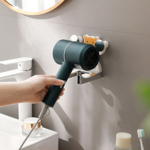 Hair Dryer Holder Blower Organizer Adhesive Wall Mounted Nail Free No Drilling Hook Little Bear Stand Rack For Bathroom Accessor
