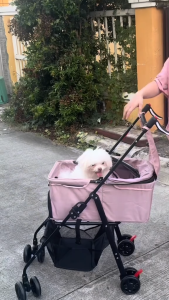 GREENPETS Pet Stroller The outgoing trolley is detachable foldable and lightweight for same day delivery Stroller ng alagang hayop Double-layer large capacity