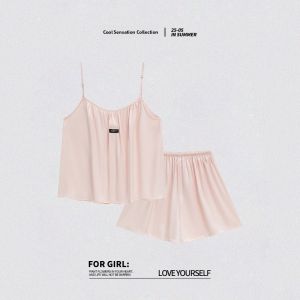 miiow | Ice Silk Pajamas Set For Couples Summer Cool Feeling Lucky Year Wedding Gift Mens Womens Home Clothes Short Sleeve Short Pants