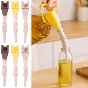 Nhựa tiếp nhiên liệu Phễu gấp tiện lợi dùng cho thực phẩm Silicone Ống kính thiên văn miệng rộng linh hoạt Snap-in nhà bếp Accesory Phễu