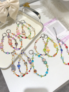 AKABEILA 🔥 สายคล้องโทรศัพท์มือถือ Korean Pearl Bracelet สายรัดข้อมือลูกปัดสุดหรู พวงกุญแจ จี้ป้องกันการสูญหาย