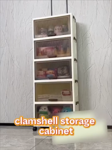 Isidoro.os Foldable Flip Storage Box Plastic Cabinet Drawer Clothes Wardrobe Home Organizer Storage