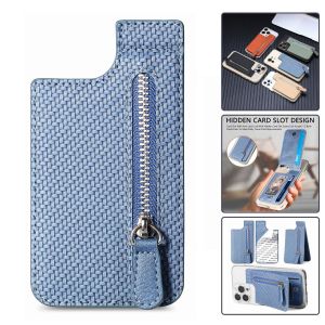กระเป๋าบัตรพกพา กระเป๋าตังแผ่น Mini Wallet for Men Card Wallet Men Coin Purse New Wallet Credit Card Holder for All Smartphones Ultra Thin Universal Phone Zipper Magnetic Closure Back Purse for Women Men