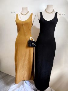 Shoti V-Back Bodycon Long Dress Elegant Casual Dress