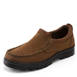 Beijing Mens Casual Shoes Spring Autumn Soft Bottom Breathable Large Size Fathers Single Shoes Comfortable round Toe Flat Heel