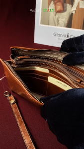 Clutch Nam Bằng Da Thật Màu Nâu - Gianni Conti - Sản Xuất Thủ Công Tại Italy_912101
