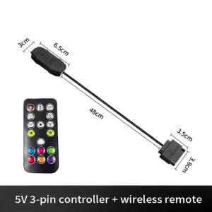 5V 3Pin ARGB Controller To SATA RGB Remote Mini Controller HUB Adapter RGB Remote Controller for PC Fan Cooling Fan Light Strip