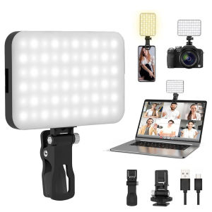 60 LED Video Light Fill Light Rechargeable 2500 MAh Ajusted 3 Light Modes CRI95 Portable Mini Selfie Light 2500-9000K