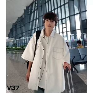 SINRANSINYA丨Áo sơ mi-Áo sơ mi ngắn tay kiểu Nhật Bản ngắn áo có tay mới hợp thời trang thường ngày