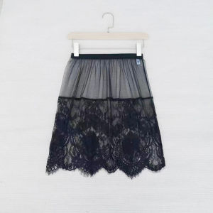 Lace Underdress Long Cheongsam over Skirt Thin Splicing Base Skirt Summer Natural Waist mid Length Pure Color a Line Skirt