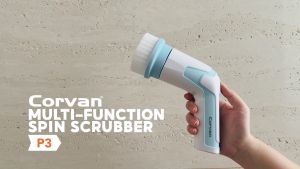 Corvan P3 Mini Electric Cleaning Scrubber | Waterproof | 500 RPM | Dual Speed | For Bathroom & Kitchen