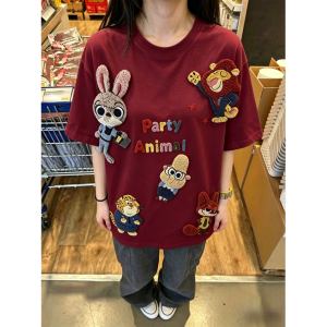 PAZHAOLANG | Oversized Cartoon Cotton T-Shirt Summer