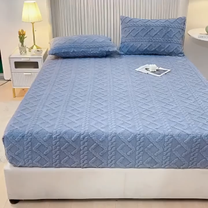Velvet Bed Sheet Super Soft Fluffy Comfortable Fleece Bedsheet Pillowcase Single/Double/Full/Queen/King Size