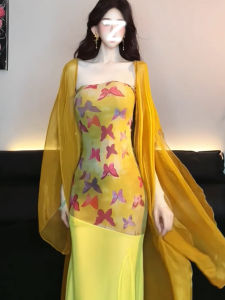 New Chinese Style Long Sleeveless Sun Protection Shawl Cardigan Women Summer Match Cheongsam Skirt Outer Thin Veil Coat Air Conditioner Cover up