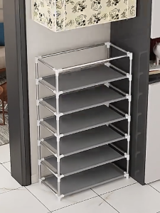 6-12 Layer Shoe Rack Stainless Steel Non Woven Dustproof Easy Assembly Space Saving for Closet COD