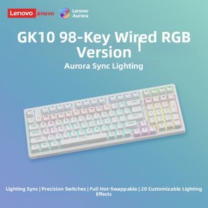 Lenovo | Customizable Hot-swappable 98-Key Red Mechanical Gaming Keyboard