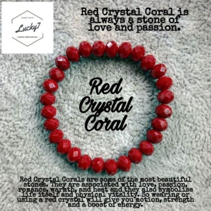 Coral Bead Red Coral Baby Bracelet LSS Red Crystal Coral Lucky