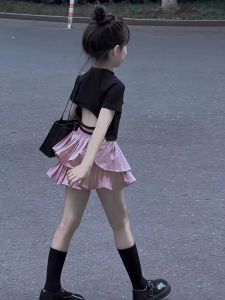 Bộ Đồ Mùa Hè Cho Bé Gái Áo Thun Tay Ngắn Và Váy Xếp Ly Ngắn Bộ Đồ Hai Mảnh Thời Trang Thường Ngày Cho Trẻ Em