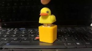 Duckling Quack Fidgets Toy Duck Keyboard Keycap Regulator Rattle Button Sound Keychain Decorative Ornament