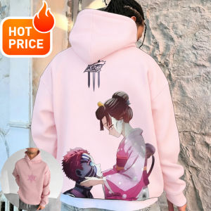 Bandai | Anime Demon Slayer Harajuku Akaza New Streetwear Men Vintage Hoodie Winter Women Oversized Hooded Sweatshirt Long Sleeve Top Y2K