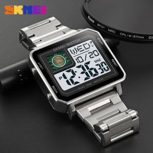 SKMEI 2033 Rectangle Mens Electronic Wristwatch Waterproof LED Square Metal Style Digital Watch for Men Sport 2025 Reloj Hombre