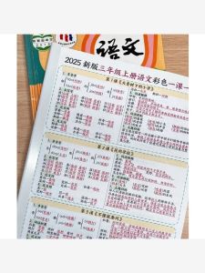 New Edition Third Grade Upper Textbook Chinese Colorful Class by Class Sticker Multi Tone Word Course Content Sticker