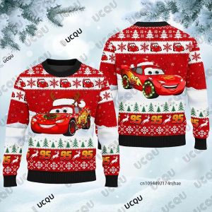 Áo Hoodie In Họa Tiết Giáng Sinh Xấu Xí Lightnight McQueen 95 Dành Cho Nam Kiểu Dáng Thường Ngày Tay Dài Chất Liệu Polyester Dệt Kim Kiểu Dáng Rộng Áo Đôi