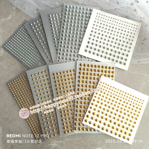 Sticker DIY Decoration Silver Acrylic Pearl Beans Single Grain Adhesive 3-4-5-6mm Size Gradient 165 PCs