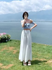 Thin Breathable Ice Silk Wide Leg Pantskirt