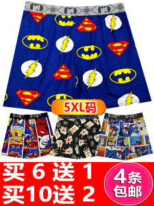 New Cartoon Anime Mid-Waist Printed Loose Cotton Boxer Shorts for Middle-Aged Men plus Size Comfortable Breathable Underwear