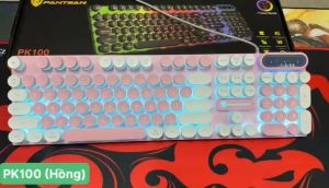 (Màu hồng) Bàn phím máy tính gaming giả cơ PANTSAN PK100 có dây nút tròn có Led cực đẹp