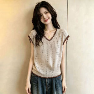 AIYITI | Slimming V-Neck Short Sleeve Knit T-Shirt
