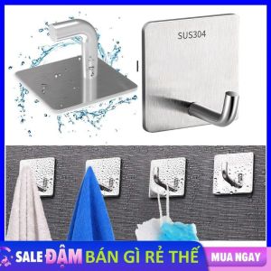 Móc Dán Tường Inox 304 Cao Cấp Kèm Keo 3M Siêu Dính - Móc INOX Treo Quần Áo Khăn Dụng Cụ Bếp Đồ Nhà Tắm - Móc Treo Đồ Dính Tường Gạch Móc Dán Chịu Lực Siêu Bền Chất Liệu 304 Cao Cấp