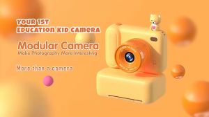 EZYLITTLES Kid Camera 5x Digital Zoom Mini Thermal Printer Education Flash Card Game 32GB Sd Card Photography Toys Gift