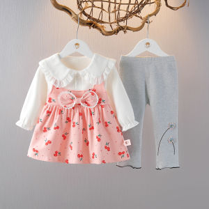 ชุดเด็กผู้หญิงแขนยาวสองชิ้น ชุดฤดูใบไม้ผลิและฤดูใบไม้ร่วง เสื้อผ้าเด็กผู้หญิง ชุดลำลอง ชุดเด็ก ชุดแฟชั่น