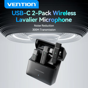 Vention Wireless Microphone Lavalier Mini Noise Cancellation with Charging Box for iPhone 16 15 14 13 pro max Samsung Huawei Xiaomi Interview Video Recording Live Stream Vlog USB C Wireless Clip On Mic
