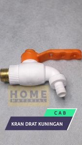 Kran Air Tembok Taman 1/2 Inch PVC & Drat Kuningan Jumbo Engkol