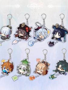 Genshin Impact Gaming Accessories Water God Fuyumi Keychain Backpack Pendant Naxis Thunder General Tatar Keychain Toy