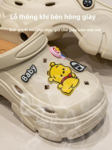 MONLEYTA | Giày Sandal Đế Dày Hở Mũi Phong Cách Summer 2024 Giày Mùa Hè Cho Nữ Giày Lười Đế Cao Gót Chống Trượt Giày Lười Mềm Mại