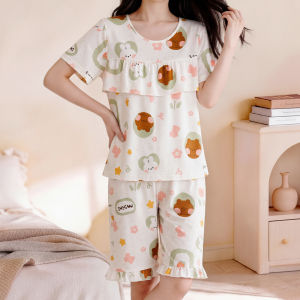 KASIHAN | Anti-Show Bra Points Cotton Summer Pajama Set
