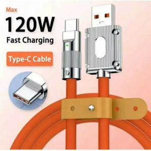 KABEL DATA 120W 6A USB TYPE C / MICRO USB / LIGHTNING PLAT BESI KABEL SILICONE TEBAL SUPER FAST CHARGING - KABEL CHARGER 210 COPPER BIG CABLE