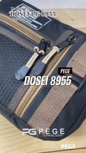 Tas Selempang Bahu Pria PEGE Dosei Slempang Casual Simpel Kombinasi Coklat - PG 8955