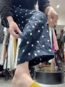 European Style Polka Dot Straight Leg Casual Pants Womens Loose Slimming Wide Leg Trousers for Pear Shaped Body Autumn New Arrival