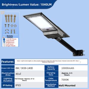FSL | New Solar Outdoor LED Street Light Ultra Bright Waterproof Motion Sensor