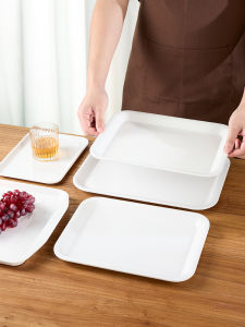 Commercial Use Melamine Plastic Rectangular Tray for Kindergarten Selling Bread Cake Fruit Display Plate Chinese Style Pure Color