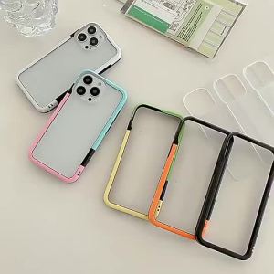 Dual-Use Phone Case Bumper and Removable Backplane 13 14 Super Strong 3 in 1 Armor Shock-Resistant Case for iPhone 15 16 Pro Max