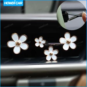 4Pcs Flower Car Air Freshener Clip Alloy Car Air Vent Fragrance Clip Auto Air Outlet Mount Aromatherapy Diffuser