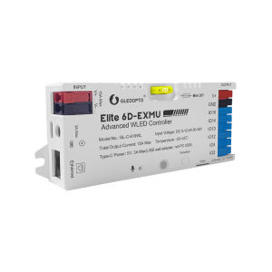 GLEDOPTO Elite 6D-EXMU WLED Controller DC5-48V Eth+WiFi PDM Mic Relay for WS2811/2812B/2815/SK6812 Dig.Addr.RGB IC Strip