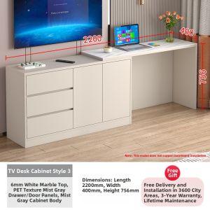QIANGXIANG | Cream Style Extendable Rotating Desk 32 D